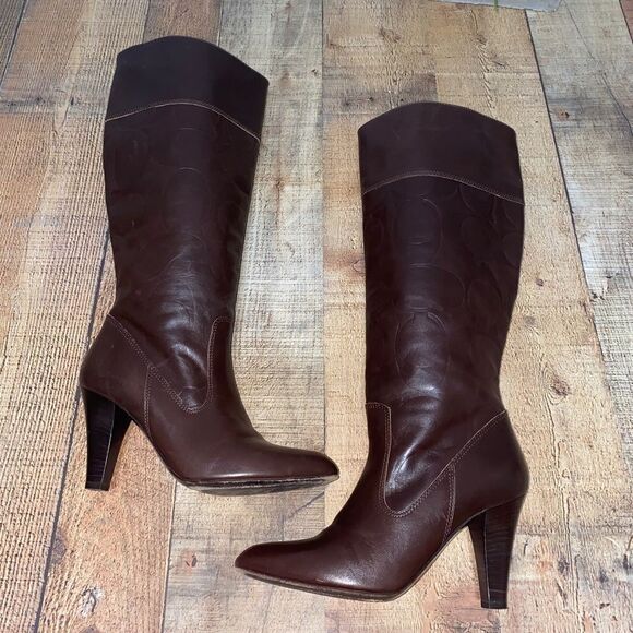 Coach Millie Boots Size 7.5  Signature C Logo Print - Picture 4 of 13